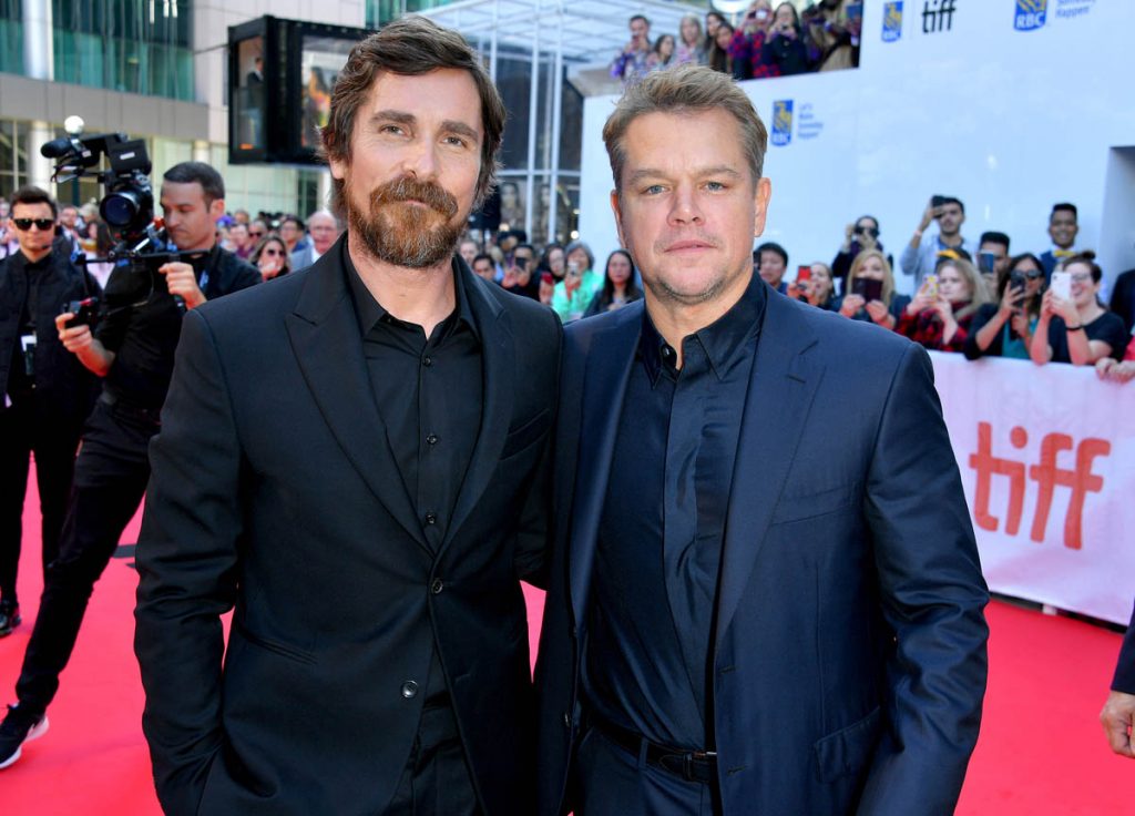 TORONTO, ONTARIO - SEPTEMBER 09: (L-R) Matt Damon and Christian Bale attends the "Ford v Ferrari" premiere during the 2019 Toronto International Film Festival at Roy Thomson Hall on September 09, 2019 in Toronto, Canada. (Photo by George Pimentel/Getty Images)